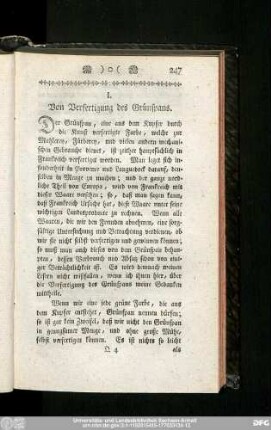I. Von Verfertigung des Grünspans.