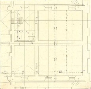 Gärtner, Friedrich von; München, Ludwigstr.; Staatsbibliothek - Teilgrundriss