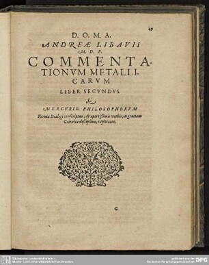 Liber Secundus. De Mercurio Philosophorum.