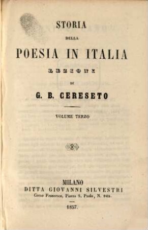 Storia della poesia in Italia. Vol. 3