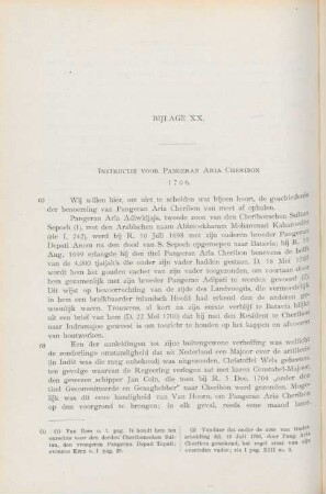 Bijlage XX. Instructie voor Pangeran Aria Cheribon, 1706