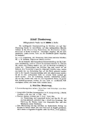 Adolf Diesterweg : bibliographische Studie