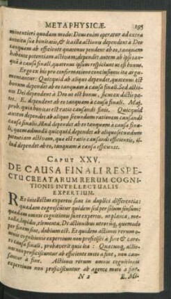 Caput XXV. De Causa Finali Respectu Creatarum Rerum Cognitionis Intellectualis Expertium.