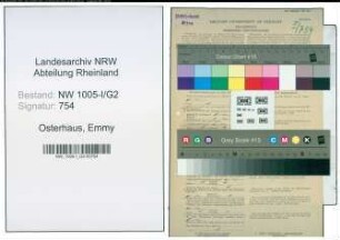 Entnazifizierung Emmy Osterhaus , geb. 22.03.1902 (Postassistentin)