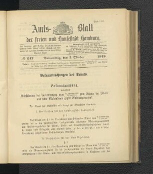 No.242, Donnerstag, den 2. Oktober 1919