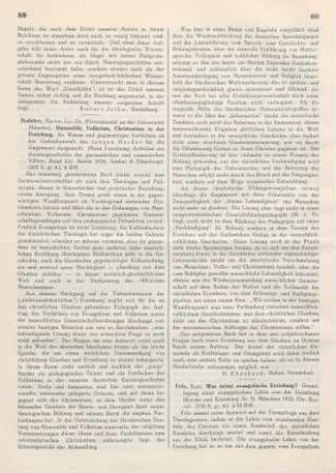 59-60 [Rezension] Redeker, Martin, Humanität, Volkstum, Christentum in der Erziehung