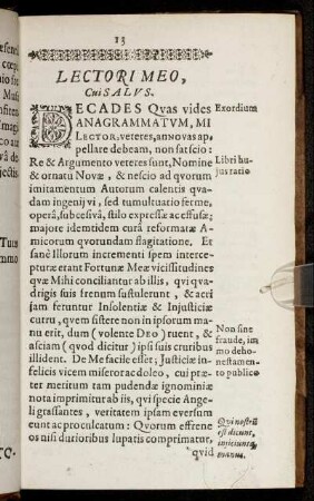 Lectori Meo Cui Salus