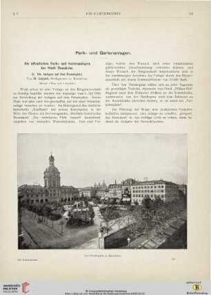 1: Die öffentlichen Parks und Gartenanlagen der Stadt Mannheim, [2], Die Anlagen auf dem Paradeplatz
