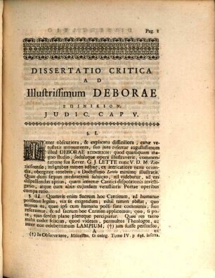 Dissertatio critica in canticum Deborae, ad Judicum Caput V.
