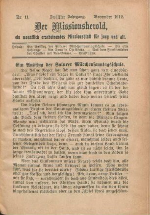 Nr 11. Zwölfter Jahrgang. November 1912.