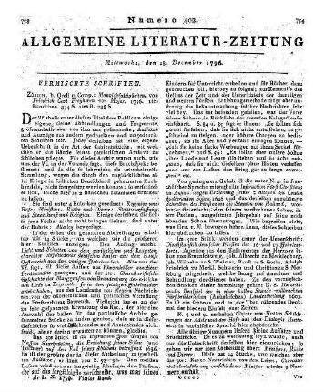Moser, F. C. von: Mannichfaltigkeiten. Bd. 1-2. Zürich: Orell 1796