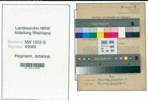 Entnazifizierung Johanna Hegmann, geb. 05.10.1896 ()