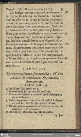 Caput VII. De conceptione sententiae: & incidenter de Rotulatione & transmissione actorum
