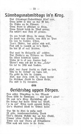 Gerichtsdag uppen Dörpen.