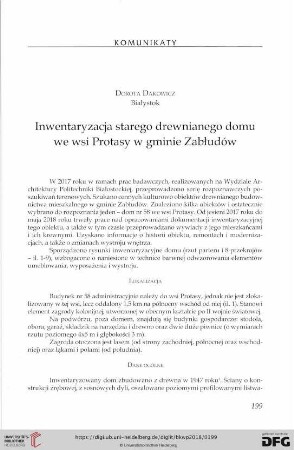 Inwentaryzacja starego drewnianego domu we wsi Protasy w gminie Zabłudów