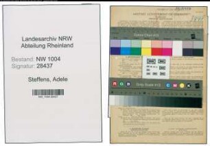 Entnazifizierung Adele Steffens , geb. 24.05.1903 (Angestellte)