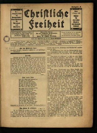 Christliche Freiheit / 33. Jahrgang 1917