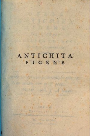 Delle Antichitá Picene, 6