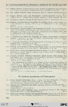 Moderne Luxusdrucke und Erstausgaben (Nr. 1644-2042)
