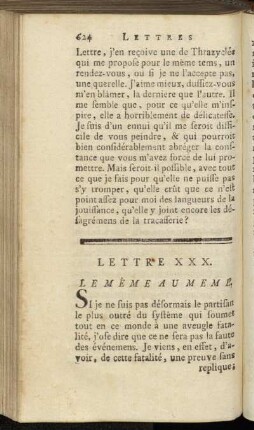 Lettre XXX. Le Même au Meme. - Lettre XXXI. Périclès à Alcibiade.