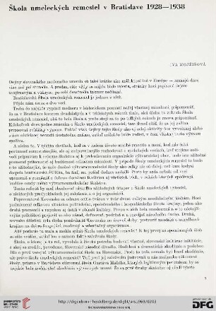 3: S̆kola umeleckých remesiel v Bratislave 1928 - 1938