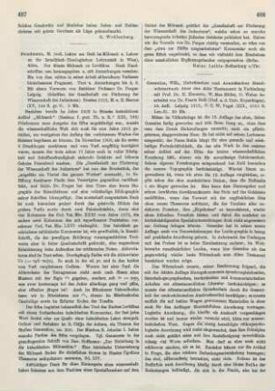 488-489 [Rezension] Wilhelm Gesenius' hebräisches und aramäisches Handwörterbuch über das Alte Testament