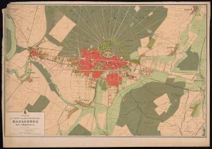 Plan der Haupt- und Residenzstadt Karlsruhe mit Umgebung