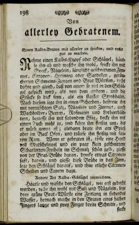 Von allerley Gebratenem.