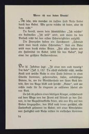 74-75 Wenn ich nur beten könnte!