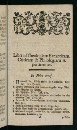 1-12, In Folio maj. - In Folio min.