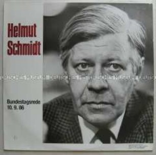 Abschiedsrede Helmut Schmidts im Bundestag, Plattenhülle