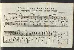 Lied eines Leidenden, beym Untergang der Sonne, an der Ostsee