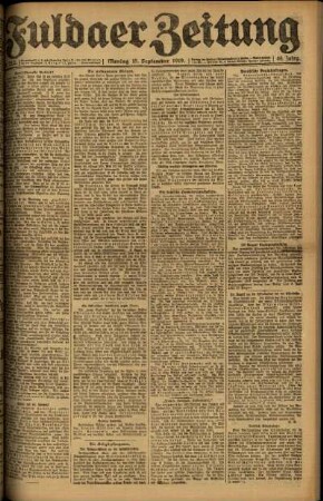 Ausgabe vom Montag, den 15. September 1919.