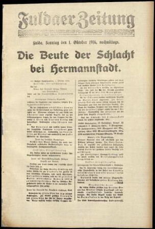 Ausgabe vom Sonntag, den 01. Oktober 1916.