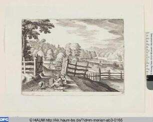 Weidhag mit ruhenden Treibjägern