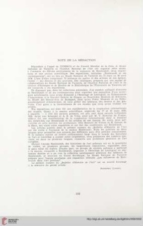 Note de la rédaction