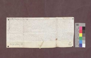 Gilg Sigerst zu Zunzingen verkauft an Bernhardt Rüewer zu Oberweiler 1/2 Jauchert Acker zu Niederweiler um 33 Gulden.