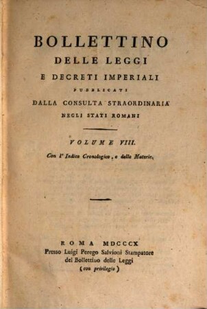 Bollettino delle leggi e decreti imperiali, 8. 1810
