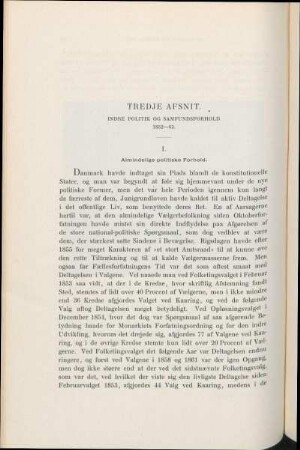 I. Almindelige politiske Forhold.