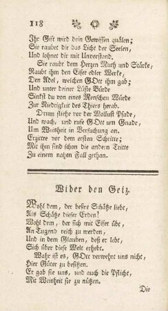 Wider den Geiz