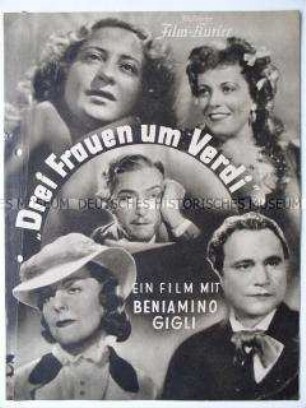 Filmzeitschrift zu dem italienischen Spielfilm "Drei Frauen um Verdi"