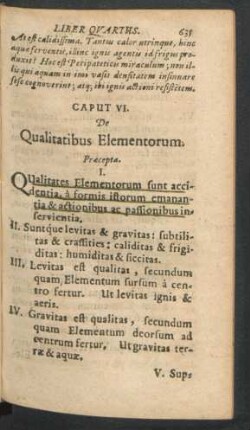 Caput VI. De Qualitatibus Elementorum.