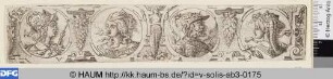 Fries mit vier Medaillonbüsten in Rahmenwerk