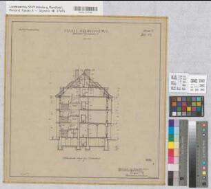 Münster (Münster) Behördenhaus (ehem. Konsistorium) Bl. 8 Schnitt durch den Mittelbau 1950 1 : 100 47 x 46 Zeichnung Hochbauamt Münster