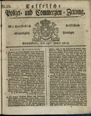 Nr. 50, Sonnabend, den 24ten Junii 1815