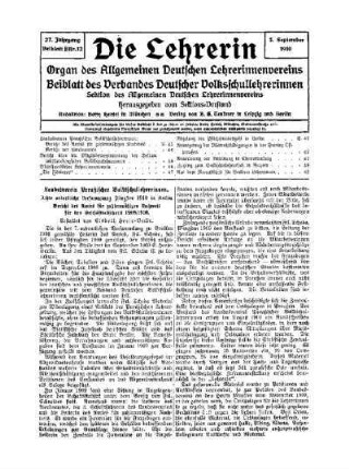 Landesverein Preußischer Volksschullehrerinnen : achte ordentliche Versammlung Pfingsten 1910 in Berlin