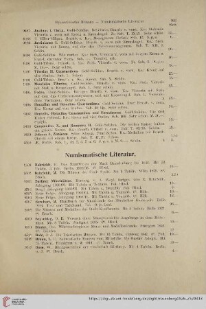 Numismatische Literatur (Nr. 9501-9603)