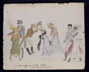 Promenierende Damen und Herren