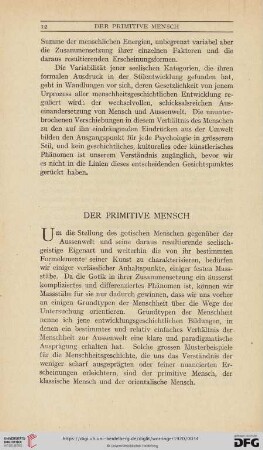 Der primitive Mensch
