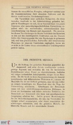 Der primitive Mensch